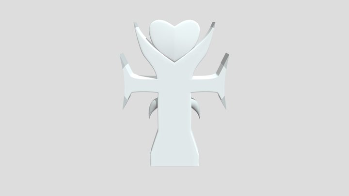 Heart Tombstone 3D Model
