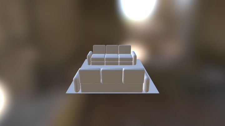 Two couchs and a carpet. 3D Model