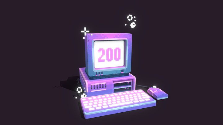 Retro PC 3D Model