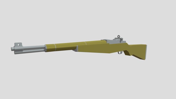 Low Poly Rifle 3D Model