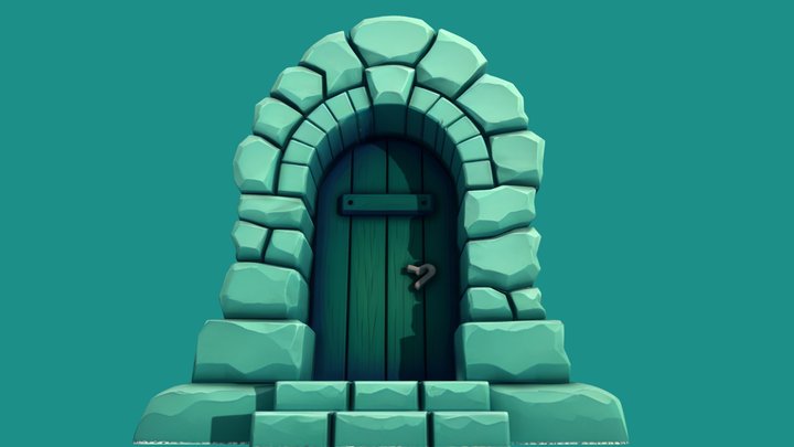 Mystical Fantasy Door – Stylized Game Asset – Kostenloses 3D-Modell STL