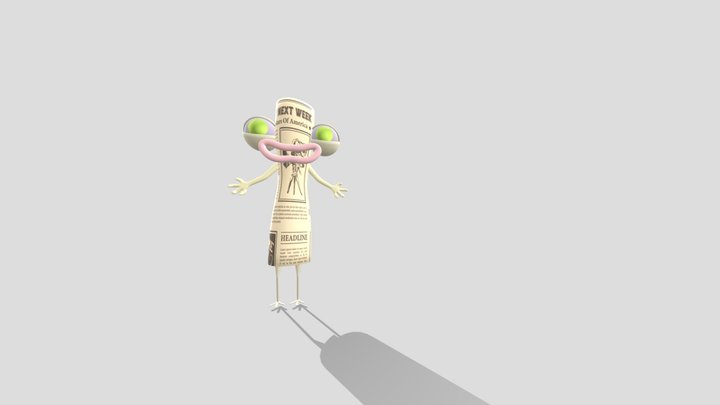 cartoon character newspaper 3D Model