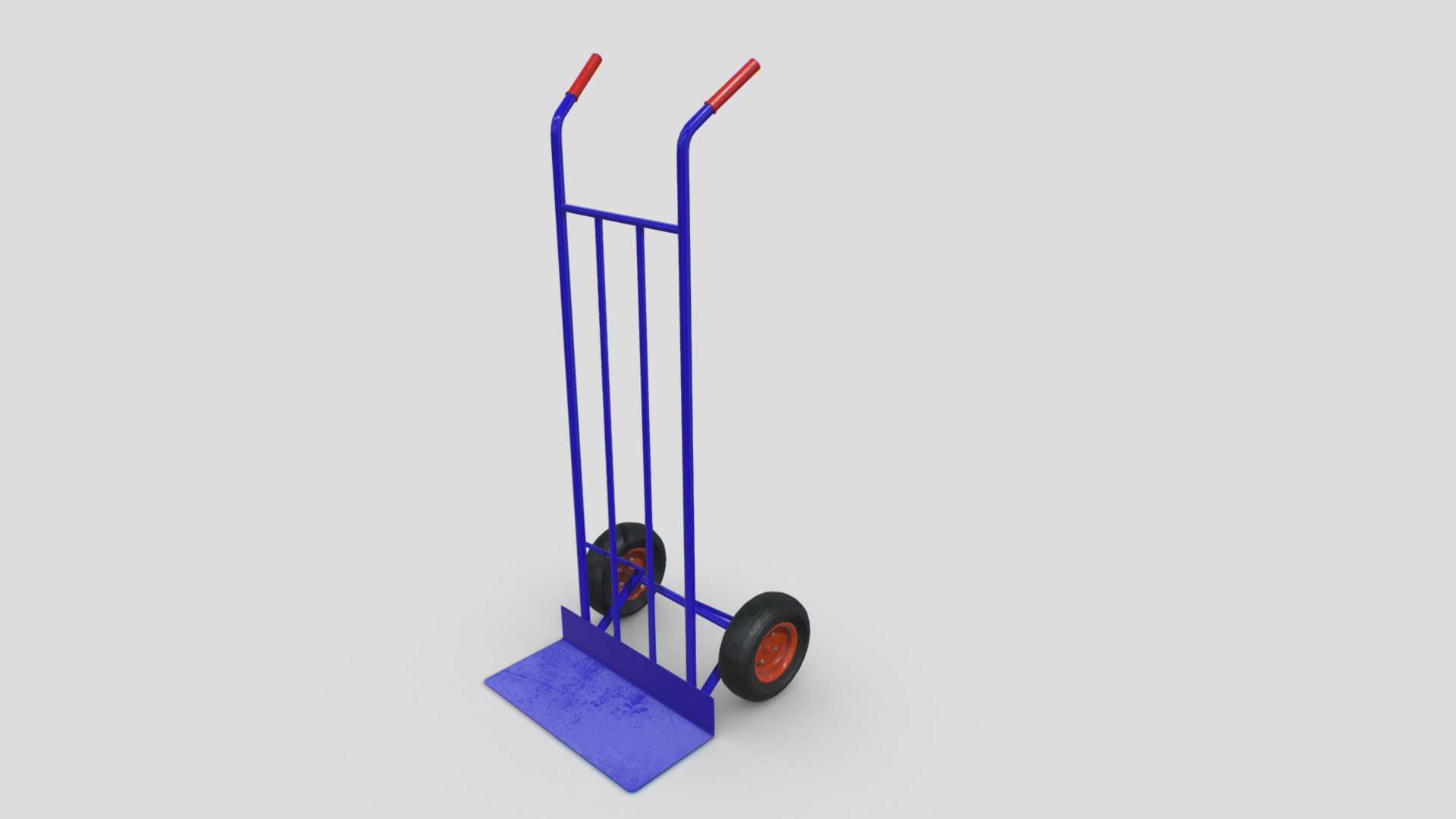 3D model Industrial Hand Trolley 3 - This is a 3D model of the Industrial Hand Trolley 3. The 3D model is about a child in a blue wheel chair.