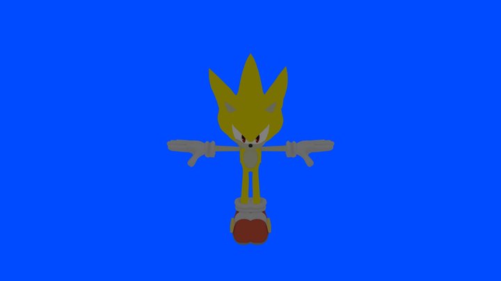 Super Sonic (rigged and animated) 3D Model