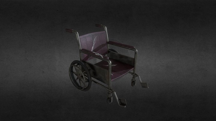 Dirty and Ripped Wheelchair 3D Model