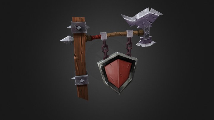 Orc Blacksmith - DAE HearthSign - Inder Rousere 3D Model