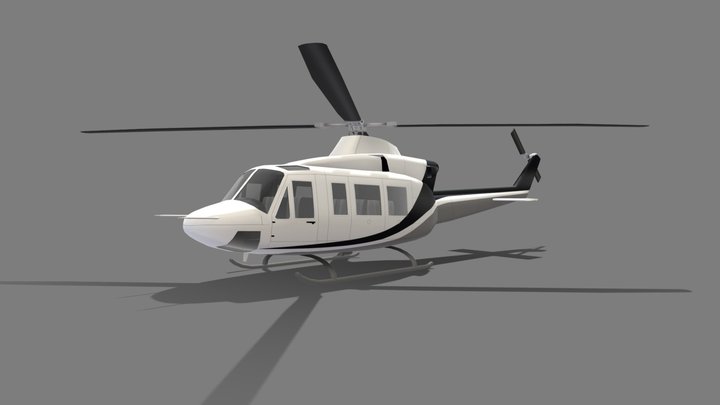 Bell B412 static Low Poly 3D Model
