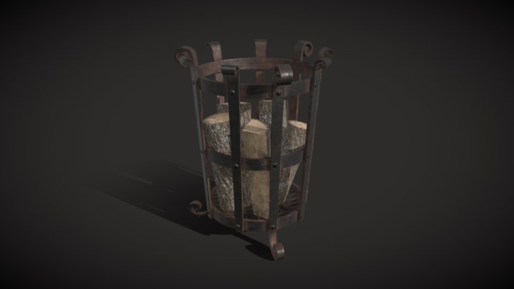 Medieval brazier / Fire basket 3D Model