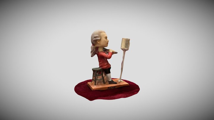 Mozart Playing Violin 3D Model