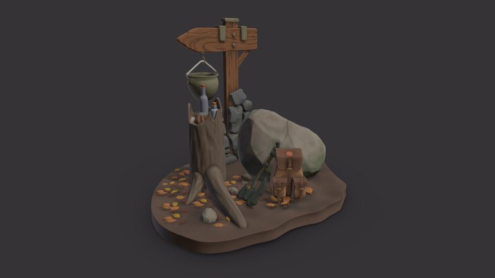 DS - Adventurer's camp 3D Model