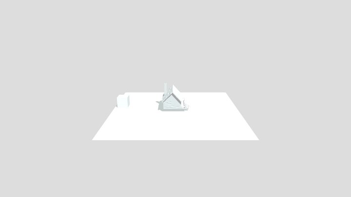 Wooden Chimney House 3D Model