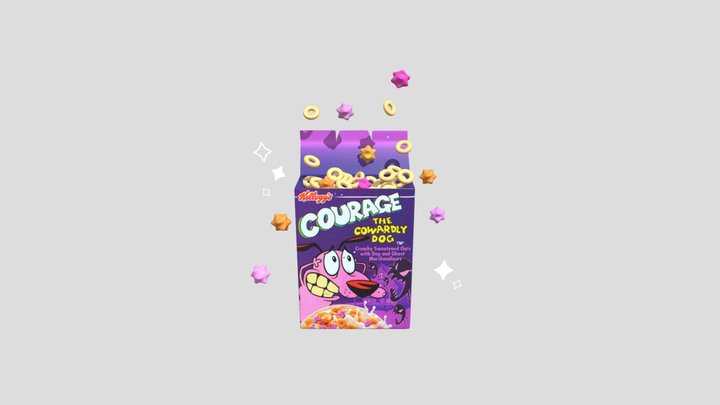 Caja De Cereales coraje el perro cobarde 3D Model