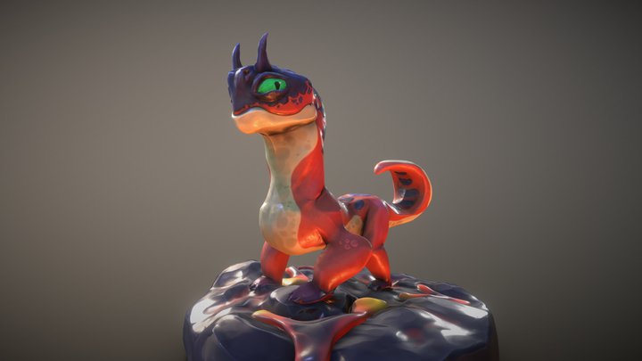 Stylized Lava Creature 3D Model