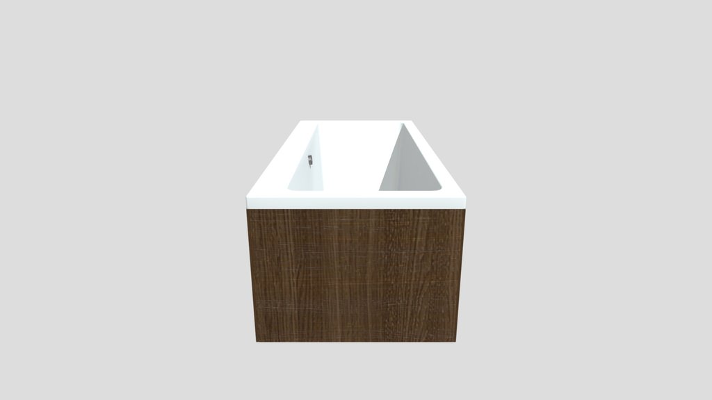 Rectangular Brushed Oak Bathtub