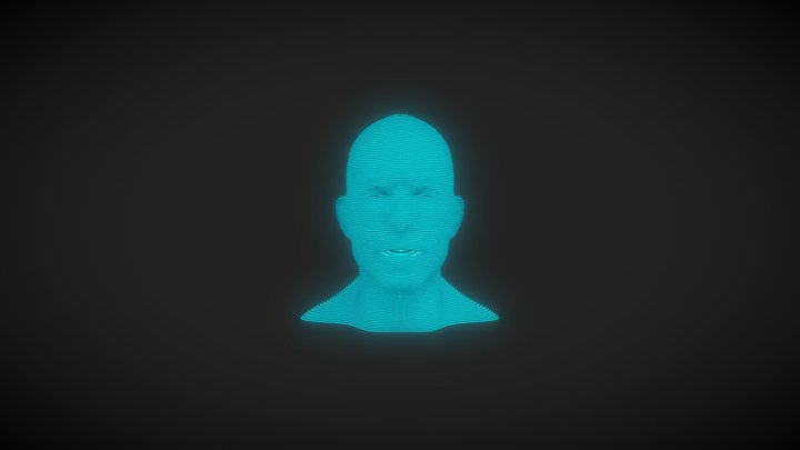 その他 GUY Hologram with BL GID head Hologram Male Head Animated Facial Expressions - 3D model by