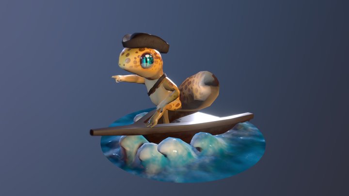 Leopard Gecko Pirate 3D Model