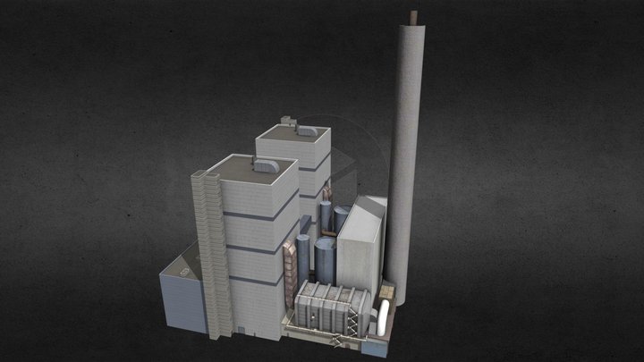 Coal Power Plant 3D Model