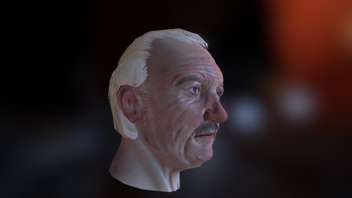 Old Man Head 3D Model