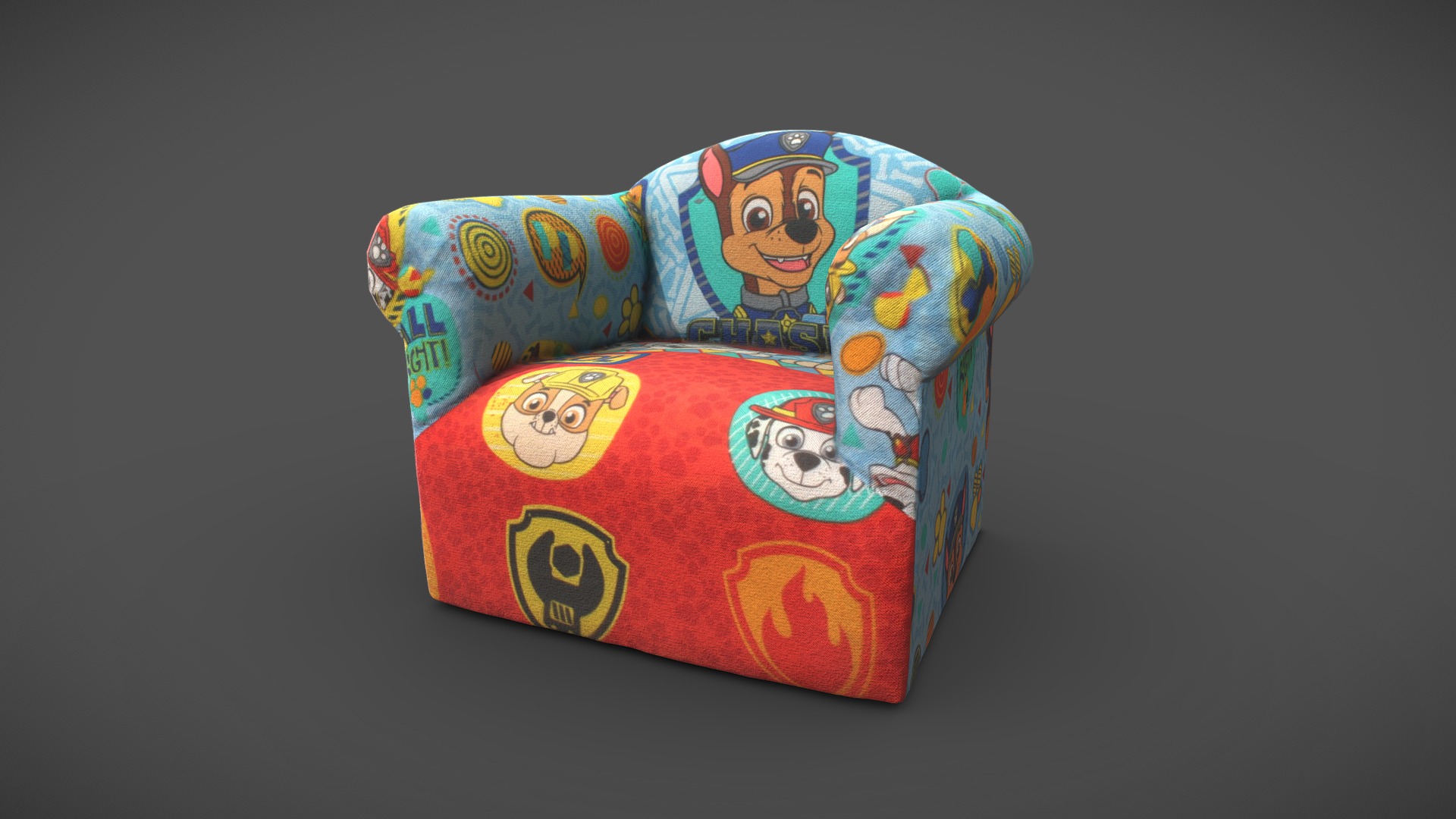 3D model Child Chair - This is a 3D model of the Child Chair. The 3D model is about a group of pillows.