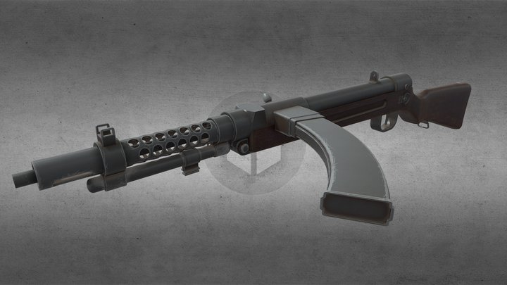 Type 100 Submachine Gun 3D Model