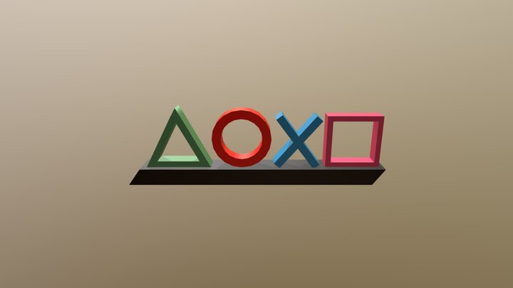 Playstation Logo Light 3D Model