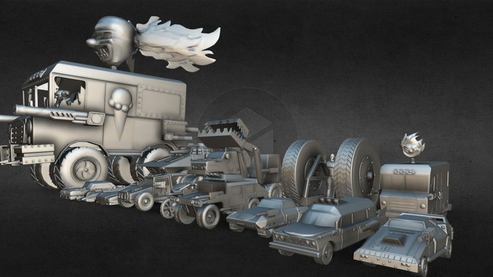 Twisted Metal 2 All characters Hd High Detail 3D Model