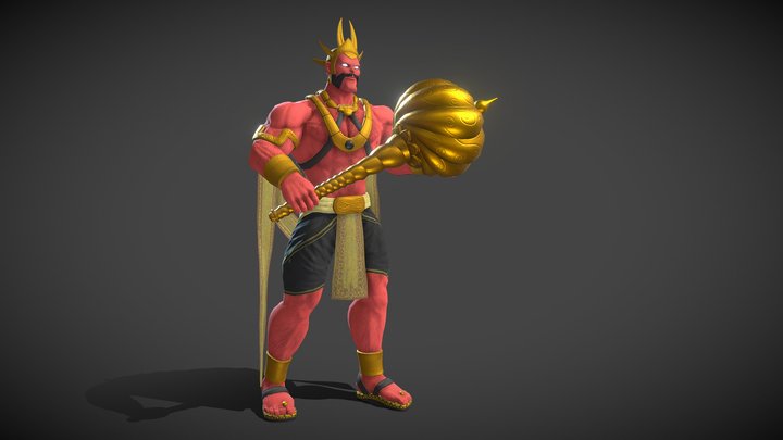 An Asura with his Mace 3D Model