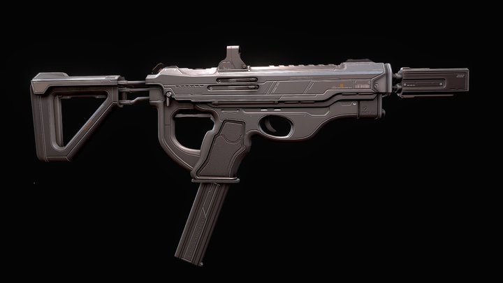 SCI-FI SMG GUN - FREE 3D Model