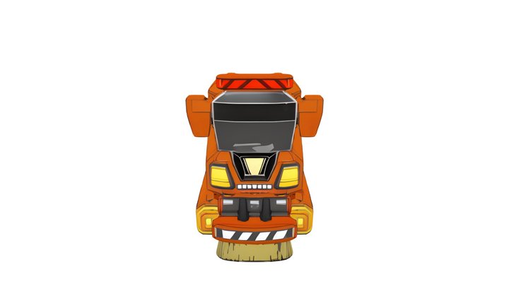 cartoon street sweeper vehicle 3D Model
