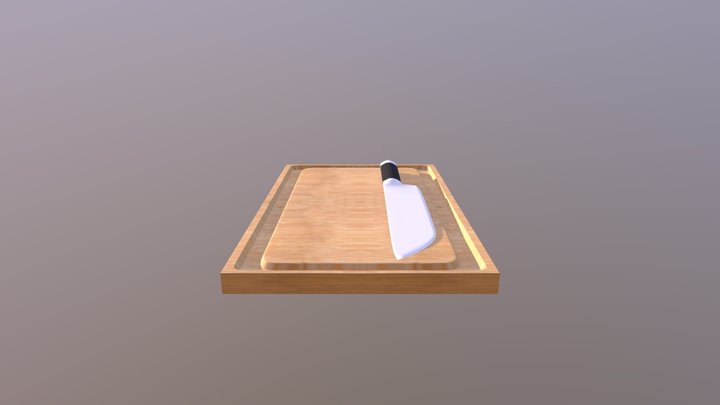 Knife and Board 3D Model