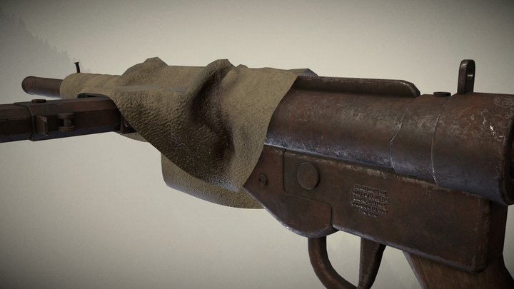 Sten Submachine Gun - War Quotes 3D Model