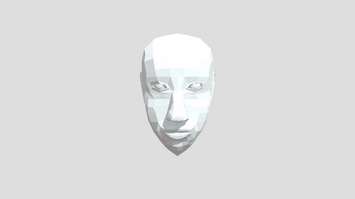 Low poly face 3D Model