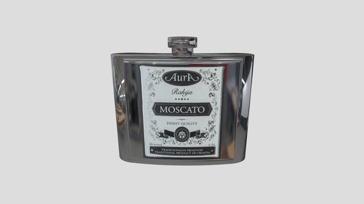 Aura Rakija Moscatto flask 3D Model
