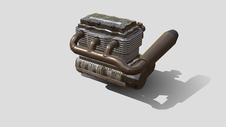 Buggy Engine in maya and Substance painter 3D Model