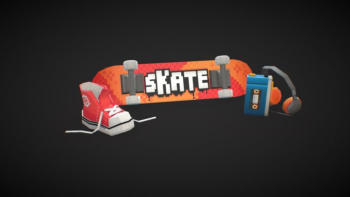 Skate Park Assets 3D Model