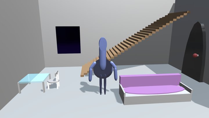 Espace de vie adapté au personnage 3D Model