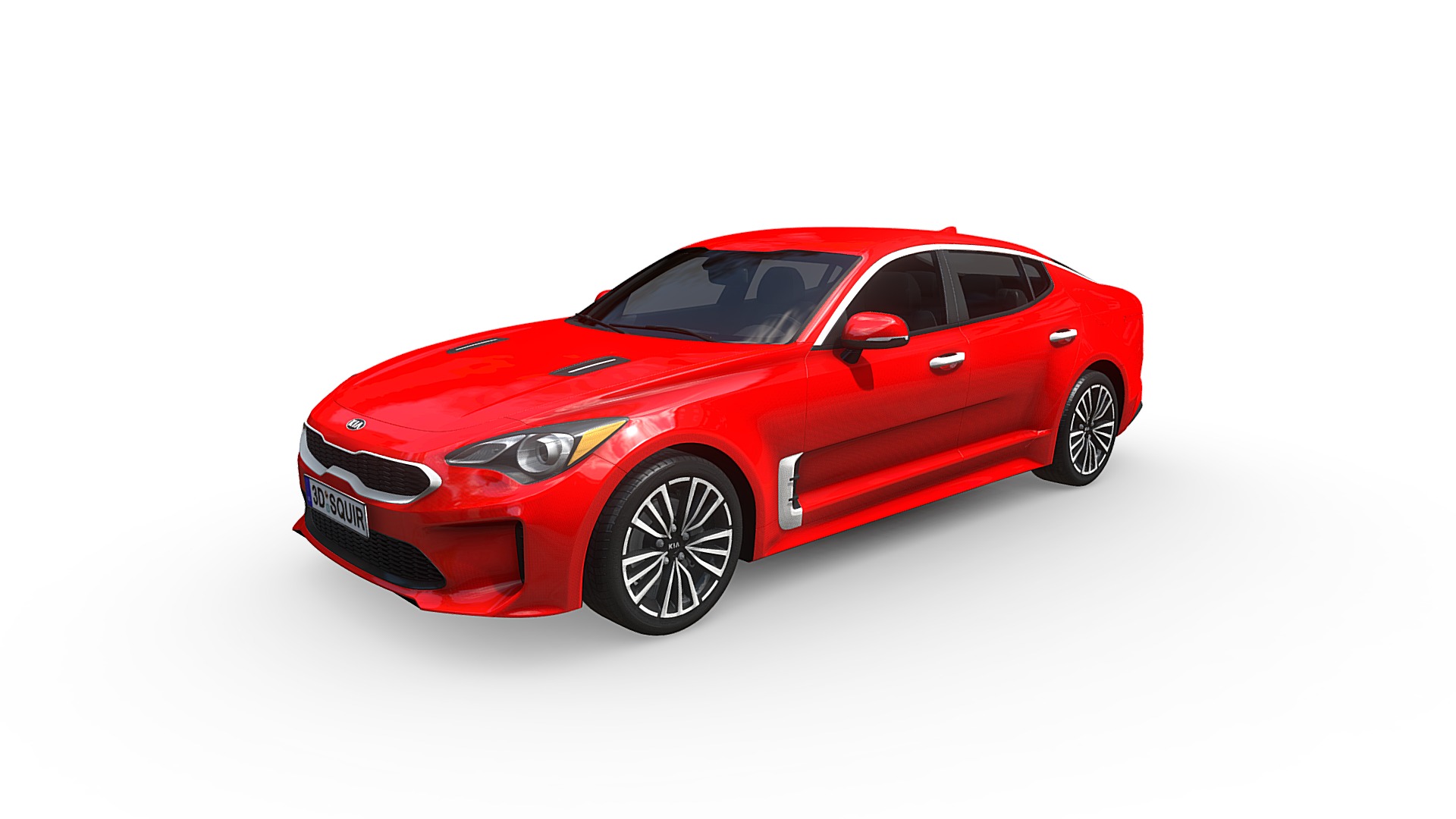 3D model Kia Stinger 2019 - This is a 3D model of the Kia Stinger 2019. The 3D model is about a red sports car.
