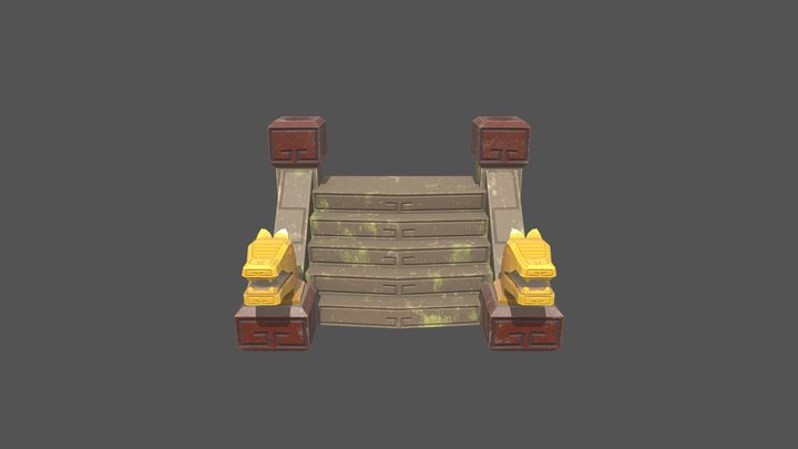 escalones de entrada azteca 3D Model