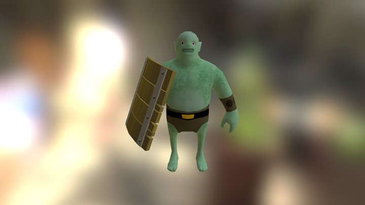 Goblin With Shield 3D Model