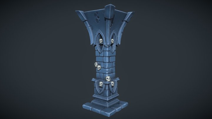 Stylzed column (game ready) 3D Model