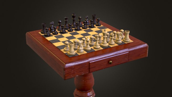 Chessboard Table 3D Model