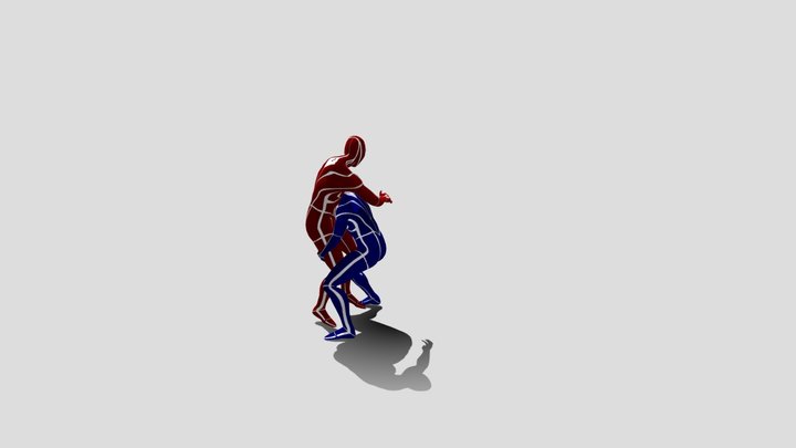 Double Leg Takedown 3D Model