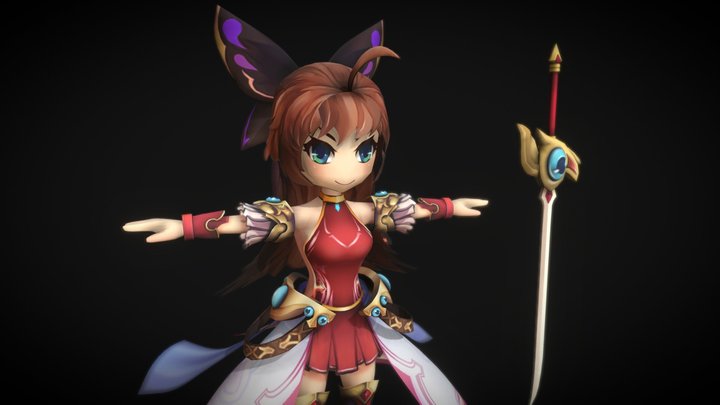 Swordwoman 3D Model