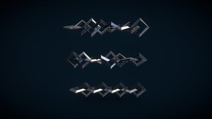 Stylized PBR Chain Small Pack -Texture Variation 3D Model