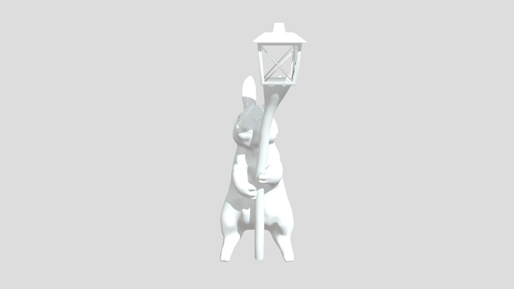 Interior Rabbit Holding A Light Fixture