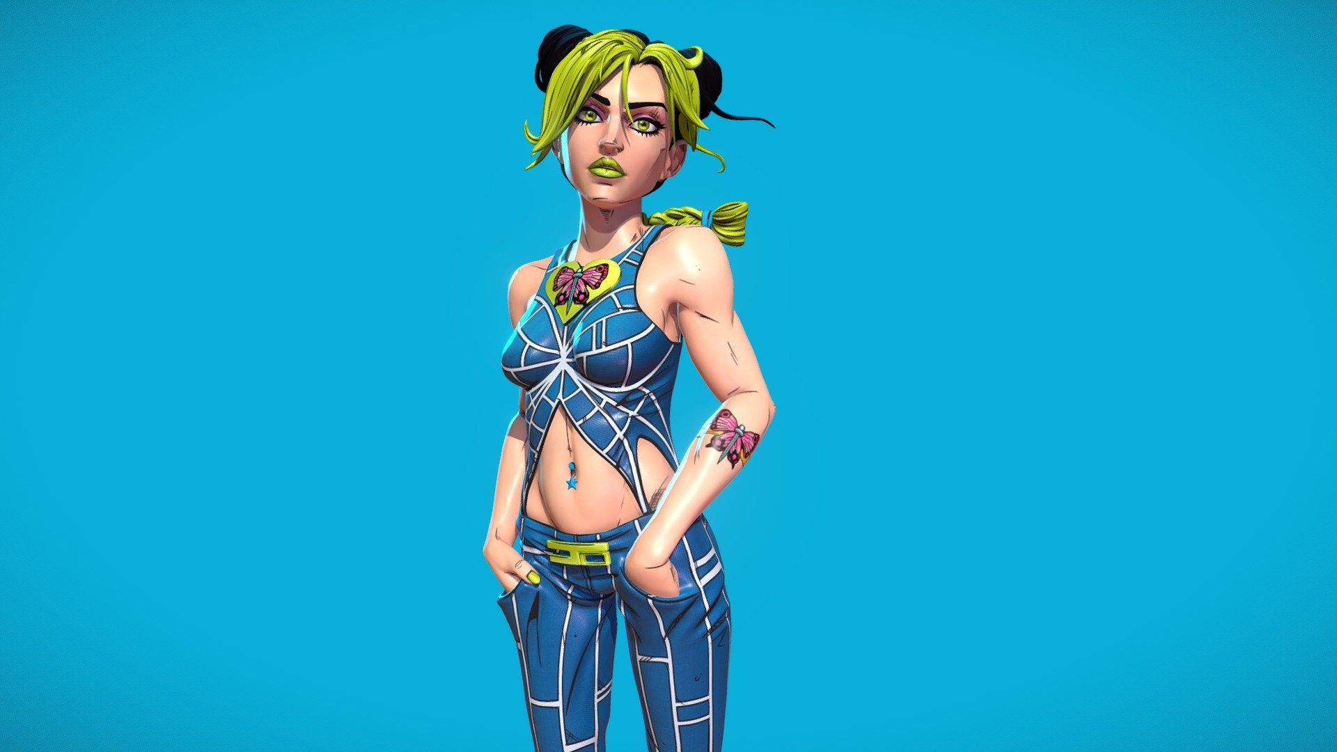 Jolyne Cujoh Jojos Bizarre Adventure Fan Art 3d Model By 9990