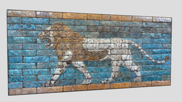Babylonian lion-relief- Ishtar Gate 3D Model