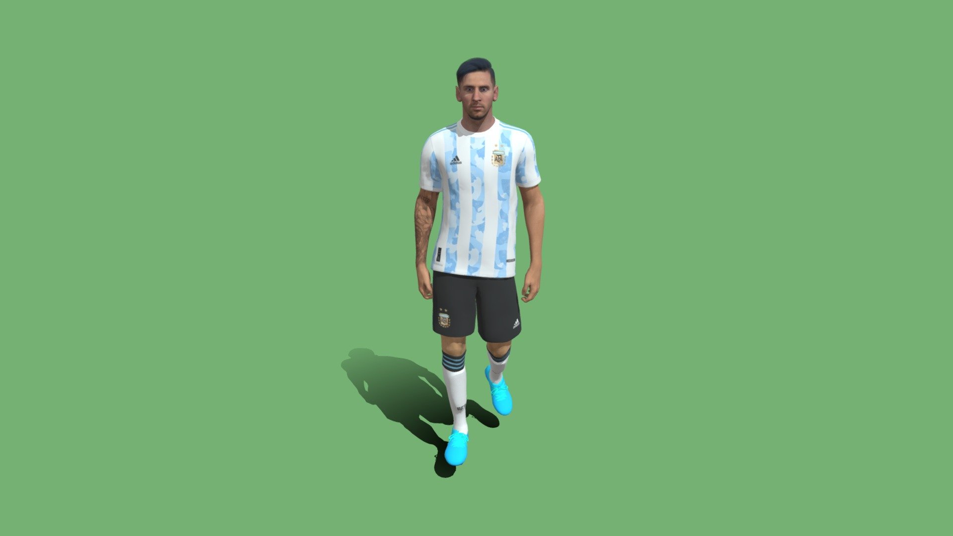 Argentina Messi New Jersey Design 2022 3D model rigged