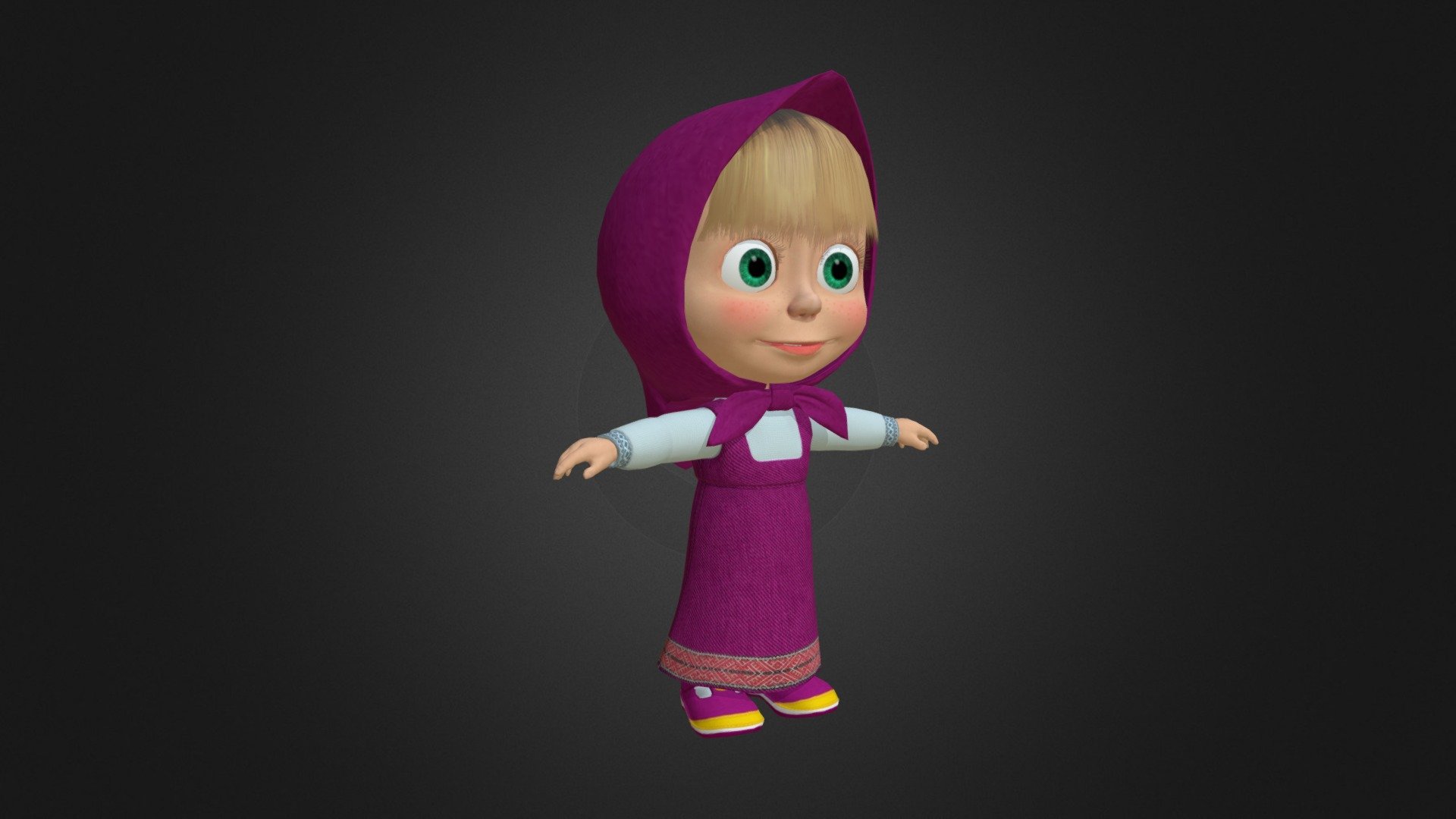 3D Bear from Masha and the Bear T-pose - TurboSquid 2132405