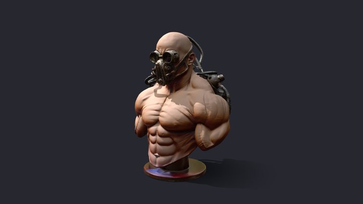 Steampunk Bane busts sculpture 3D Model